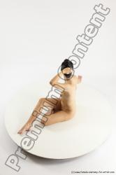 Nude Woman White Sitting poses - ALL Slim long brown Sitting poses - simple Multi angle poses Pinup